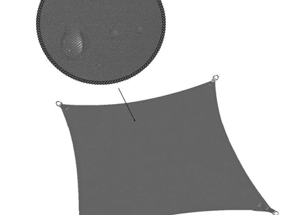 Schaduwdoek | Zonnezeil | Vierkant | 5 x 5 m | 90% Schaduw | Grafiet | 160 g/m²