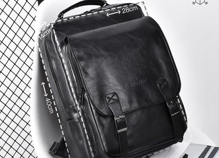 (BALT-PLC-002-02) Baltan Leren Rugzak - Backpack - Zwart - 40 X 28 X 14 CM