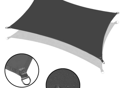Schaduwdoek | Zonnezeil | Rechthoek | 4 x 2 m | 90% Schaduw | Grafiet | 160 g/m²