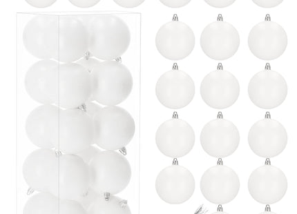 Kerstballen | 20 Stuks | 8 cm | Wit