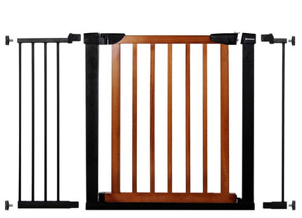 Traphekje | 111 - 117 cm | Traphek | Veiligheidshekje | Metaal | Hout | Zwart/Bruin