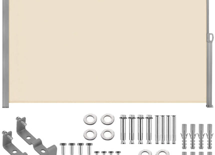 Windscherm - Tuinscherm - Oprolbaar - Waterbestendig - Staal - Aluminium - Lichtbeige - 350 X 180 CM