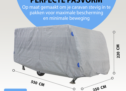 Caravanhoes - Caravan beschermhoezen - Camperhoezen - Waterdicht -  UV-bestendig  - Maat S - 4,60 x 2,50 x 2,20 M -  (170g/m²)