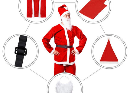 Kerstman Kostuum | 5-Delig | Rood