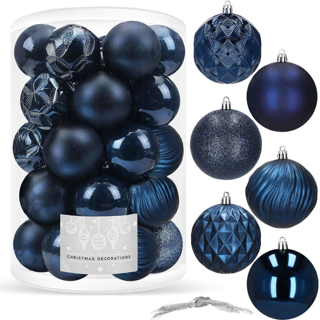 Kerstballen | 30 Stuks | 8 cm | Marineblauw