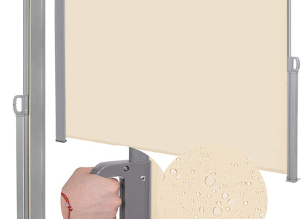 Windscherm - Tuinscherm - Oprolbaar - Waterbestendig - Staal - Aluminium - Lichtbeige - 300 X 200 CM