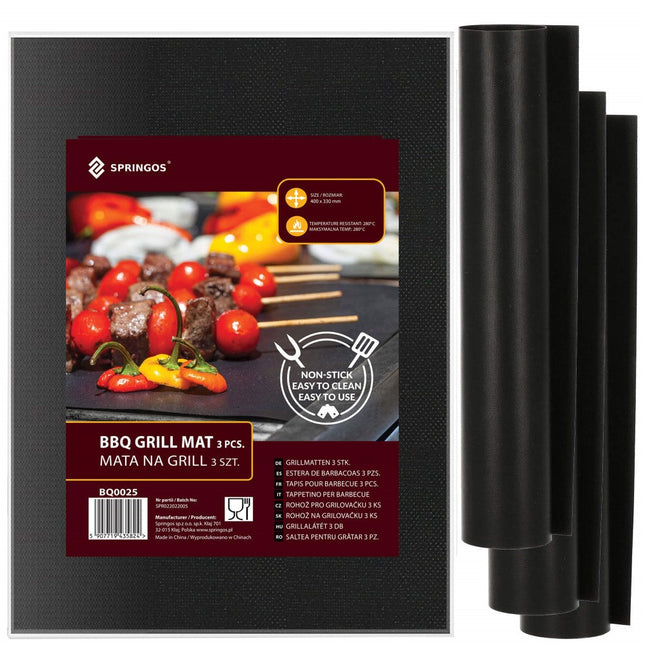 BBQ Mat | 3 Stuks | Herbruikbaar | 40 x 33 cm