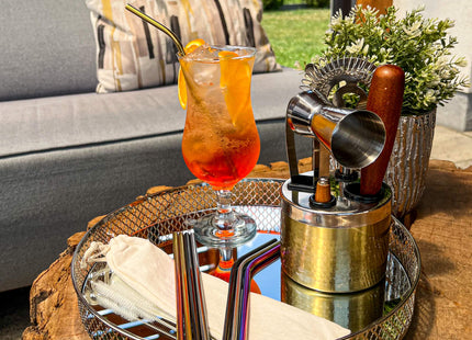 Metalen Rietjes | Herbruikbaar | RVS | Inclusief Etui & Reinigingsborstels | 8 Stuks | Multicolor