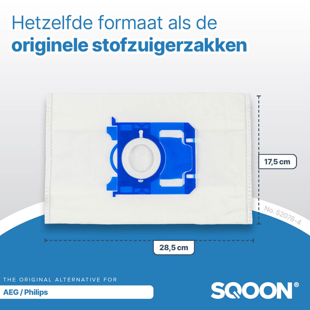 SQOON® Stofzuigerzakken geschikt voor AEG / Electrolux / Philips Standard-BAG