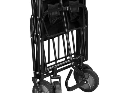 Bolderkar - Opvouwbaar - Strandkar - Tuinkar - Zwart - 80 KG - 90 x 52 x 120 Cm