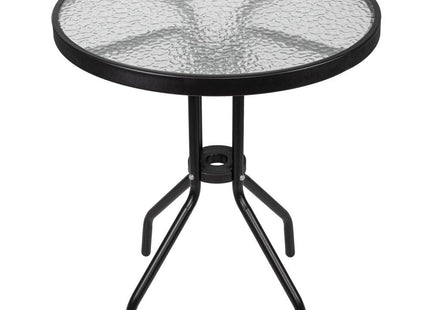 Tuinset | Balkonset | Bistroset | 3-delig | Tafel + 4 Stoelen | Zwart/Bruintinten