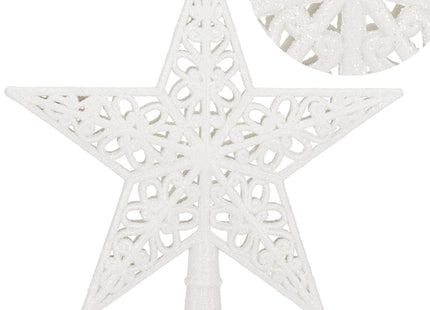 Kerstboom Piek | GlitterSter | 21 cm | Zilver