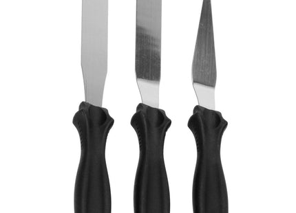 Spatel | Paletmes | 3 stuks | Zwart/Zilver