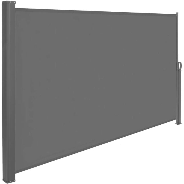 Windscherm - Tuinscherm - Oprolbaar - Waterbestendig - Staal - Aluminium - Grafiet - 400 X 200 CM