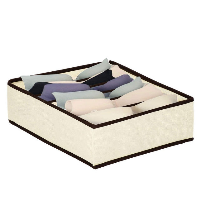 Lade Organizer | 7 Vakken | Crème/Zwart | 30 x 30 cm