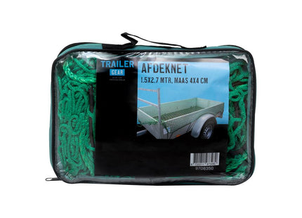 Afdeknet - Aanhangernet - 1.5 x 2.7 Meter – Maas 4x4 cm – Inclusief Opbergtas