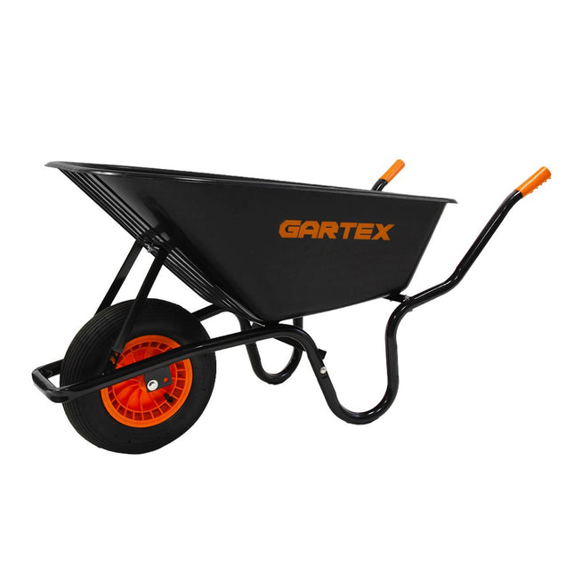 Kruiwagen - Tuinwagen - Kunststof - 100 Liter – Zwarte Bak – Luchtband