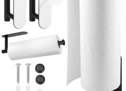 Keukenrolhouder | Hangend | 33,5 cm | Staal | Zwart