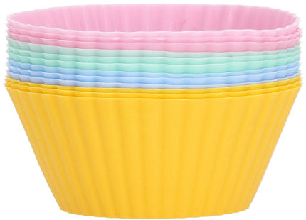 Cupcake Vormpjes | Siliconen Bakvormen | 12 Stuks | Multicolor