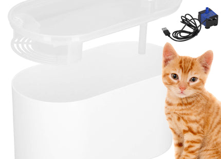 Drinkfontein - Drinkbak - Waterbak - Waterdispencer - Voor Dieren - Fontein - Wit -  3L
