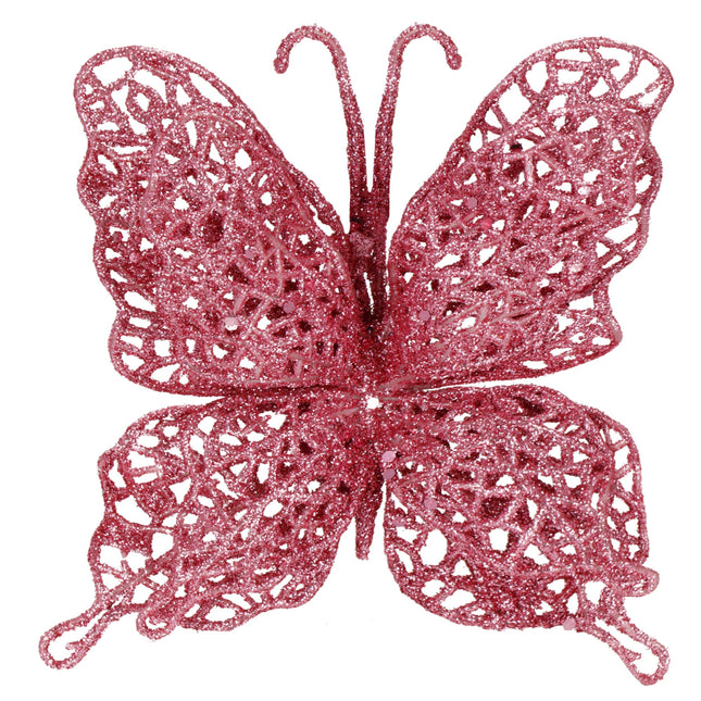 Kerstboomhanger Vlinders | Kunststof | Roze
