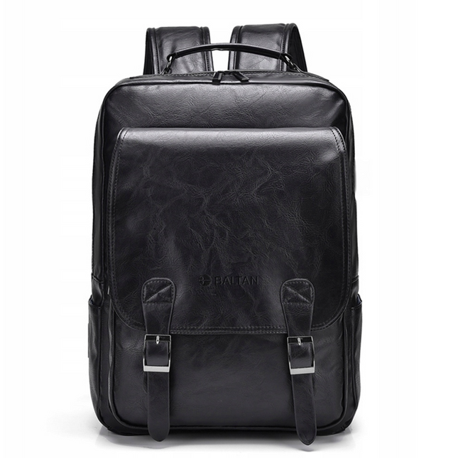 (BALT-PLC-002-02) Baltan Leren Rugzak - Backpack - Zwart - 40 X 28 X 14 CM