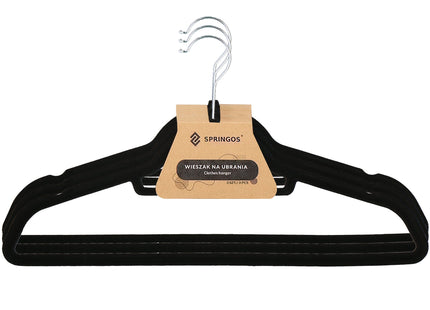 Velours Kledinghangers - 3 Stuks - Draaibaar - Luxe - Zwart
