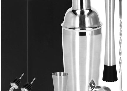 Cocktail Set | 6-Delige Cocktail Shaker Set | RVS | 750 ml | Zilverkleurig