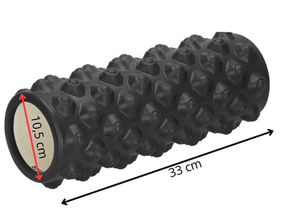 Foam Roller | Massage Roller | Trigger Point Massage | Fitness | Medium Hardheid | 33 x 10,5 cm | Zwart