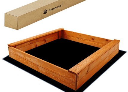 Zandbak -  120 X 120 CM - Met Bank - Inclusief Gronddoek - Geïmpregneerd
