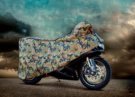 CarPassion Military Motorhoes - Beschermhoes - Waterdicht & Vorstbestendig - Maat L - Camouflage - 248 - 104 - 127 cm