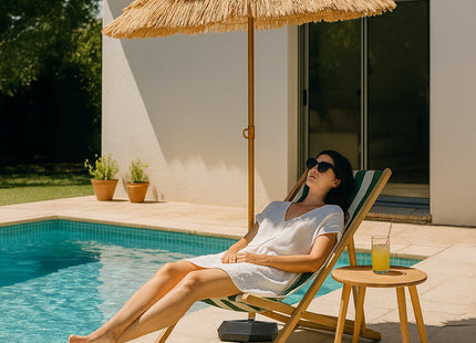 Parasol | Strand Parasol | Parasols | Opvouwbaar | Hawaiiaans | 160 cm | Bruin