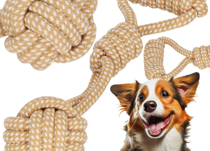 Hondenspeelgoed - Bijtring - Honden - Touw - 32 cm - Lichtbruin