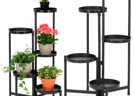 Plantenstandaard - Bloemenstandaard - Plantenrek - Bloementrap - Metaal - 5 laags - 78,5 Cm - Zwart