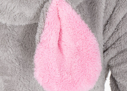 Badjas - Fleece - Konijn - Lichtgrijs - Capuchon - Riem - Maat S/M