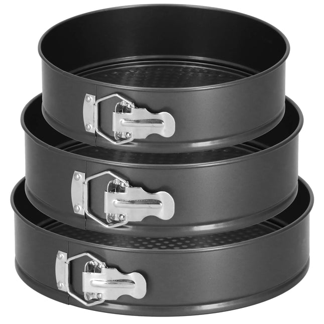 Springvorm - Taartvorm -Bakvorm - Staal - 3 Stuks  -  Diameters 27/25/23