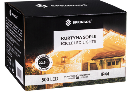 IJspegel Verlichting | 20 m + 2.5 m Snoer | 500 LED | Koel Wit | Koppelbaar | Inclusief Afstandsbediening