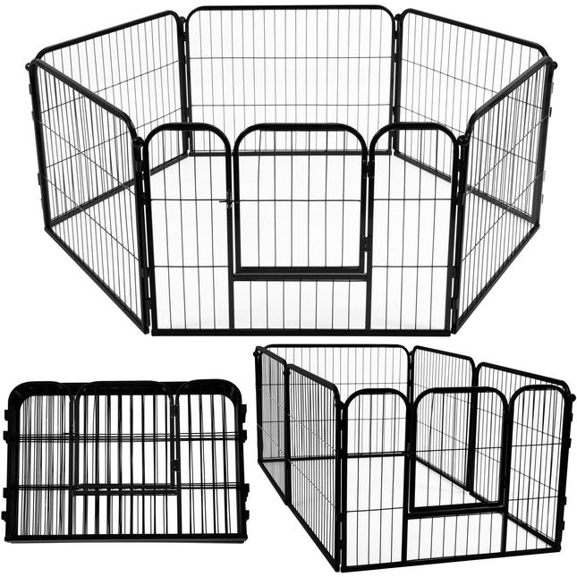 Puppyren -  Opvouwbaar - Metaal - Zwart - 165x84x60 CM