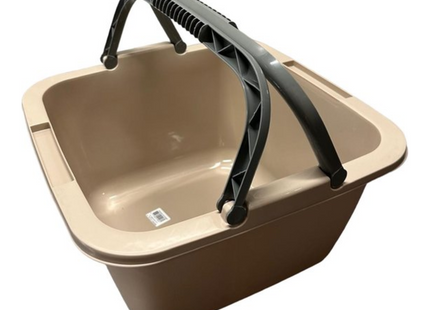 Afwasbak – Vierkante Afwasteil – 18,5 Liter – Beige – Met Hengsel – Wasbak – Keuken & Huishouden – 39x39x22cm