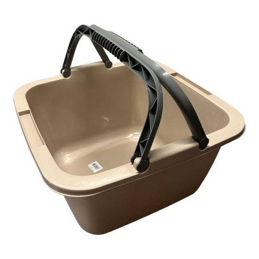 Afwasbak – Vierkante Afwasteil – 18,5 Liter – Beige – Met Hengsel – Wasbak – Keuken & Huishouden – 39x39x22cm