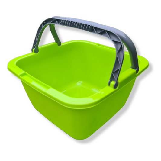 Afwasbak – Vierkante Afwasteil – 18,5 Liter – Lichtgroen – Met Hengsel – Wasbak – Keuken & Huishouden – 39x39x22cm