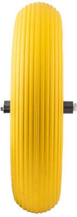 Kruiwagenwiel 4.00-8 PU – Anti-lek Wiel met Kunststof Velg - Geel - Lekvrij wiel