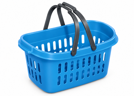 Winkelmandje – Boodschappenmand Set 5 Stuks Blauw - 32 Liter - met Handvaten