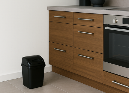 Afvalbak – Afvalemmer – Prullenbak – Met Deksel – 9 Liter – Zwart