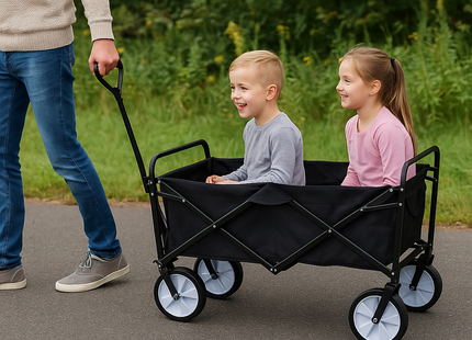 GardenGear Opvouwbare Bolderkar – 100 kg – Zwart – Allweather