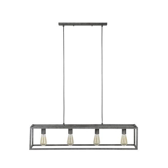 Plafond Hanglamp – 4-Lichts Industrieel 98cm Eetkamerlamp Voor Boven Tafel