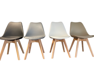 Eetkamerstoelen - Set van 4 stoelen kleur - Zwart - Wit - Beige of Grijs