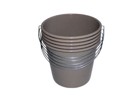 Emmers - Huishoudemmers - 5 liter - Set van 5 stuks - Met handvat - Eco beige