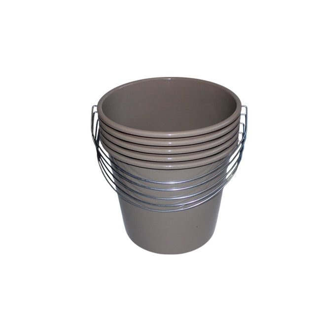 Emmers - Huishoudemmers - 5 liter - Set van 5 stuks - Met handvat - Eco beige