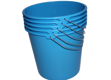 Emmers - Huishoudemmers - 5 liter - Set van 5 stuks - Met handvat - Lichtblauw
